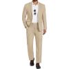 COOFANDY Mens 2 Piece Suit Slim Fit 2 Button Formal Jacket Suits Pants Set for Wedding Business Prom(Khaki)