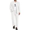 COOFANDY Mens 2 Piece Suit Slim Fit 2 Button Formal Jacket Suits Pants Set for Wedding Business Prom(White)