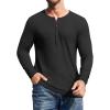 COOFANDY Men’s 2Pack Slim Fit Henley Shirts Long Sleeve Lightweight Fashion Casual Cotton Basic T Shirts(Black)