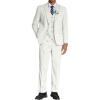 COOFANDY Men’s 3 Piece Linen Suits Casual Lightweight Blazer Jackets Vest Pants Set for Wedding Business Prom(White)