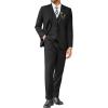 COOFANDY Men’s 3 Pieces Suits Classic Fit 2 Buttons Dress Suit Set Wedding Business Dinner Prom Jacket Vest Pants(Black)