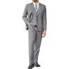 COOFANDY Men’s 3 Pieces Suits Classic Fit 2 Buttons Dress Suit Set Wedding Business Dinner Prom Jacket Vest Pants(Light Grey)