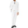 COOFANDY Men’s 3 Pieces Suits Classic Fit 2 Buttons Dress Suit Set Wedding Business Dinner Prom Jacket Vest Pants(White)