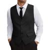 COOFANDY Men’s Business Suit Vest Slim Fit Dress Vest Wedding Waistcoat(Black)