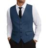 COOFANDY Men’s Business Suit Vest Slim Fit Dress Vest Wedding Waistcoat(Blue)