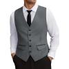 COOFANDY Men’s Business Suit Vest Slim Fit Dress Vest Wedding Waistcoat(Dark Gray)