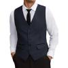 COOFANDY Men’s Business Suit Vest Slim Fit Dress Vest Wedding Waistcoat(Navy Blue)
