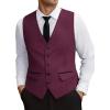 COOFANDY Men’s Business Suit Vest Slim Fit Dress Vest Wedding Waistcoat(Wine Red)