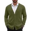 COOFANDY Men’s Cardigan Sweater Long Sleeve Casual V Neck Button Down Knitted Sweater with Pockets(Army Green)
