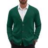 COOFANDY Men’s Cardigan Sweater Long Sleeve Casual V Neck Button Down Knitted Sweater with Pockets(Dark Green)