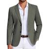 imageCOOFANDY Mens Casual Blazer Knit Sport Coat Lightweight Two Button Suit JacketArmy Green