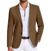 imageCOOFANDY Mens Casual Blazer Knit Sport Coat Lightweight Two Button Suit JacketBrown