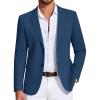 COOFANDY Mens Casual Blazer Knit Sport Coat Lightweight Two Button Suit Jacket(Dark Blue)