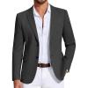 COOFANDY Mens Casual Blazer Knit Sport Coat Lightweight Two Button Suit Jacket(Dark Grey)