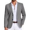 COOFANDY Mens Casual Blazer Knit Sport Coat Lightweight Two Button Suit Jacket(Grey)