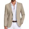 COOFANDY Mens Casual Blazer Knit Sport Coat Lightweight Two Button Suit Jacket(Khaki)