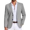 COOFANDY Mens Casual Blazer Knit Sport Coat Lightweight Two Button Suit Jacket(Light Grey)