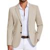 COOFANDY Mens Casual Blazer Knit Sport Coat Lightweight Two Button Suit Jacket(Light Khaki)