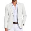 COOFANDY Mens Casual Blazer Knit Sport Coat Lightweight Two Button Suit Jacket(White)
