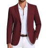 COOFANDY Mens Casual Blazer Knit Sport Coat Lightweight Two Button Suit Jacket(Wine Red)