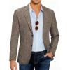 COOFANDY Mens Casual Blazer Slim Fit Sport Coat Lightweight Two Button Suit Jackets(Brown)