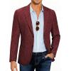 COOFANDY Mens Casual Blazer Slim Fit Sport Coat Lightweight Two Button Suit Jackets(Burgundy)