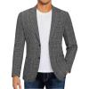 COOFANDY Mens Casual Blazer Slim Fit Sport Coat Lightweight Two Button Suit Jackets(Fine Plaid Blazer- Black)