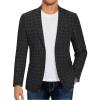 COOFANDY Mens Casual Blazer Slim Fit Sport Coat Lightweight Two Button Suit Jackets(Plaid Blazer- Black)