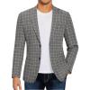 COOFANDY Mens Casual Blazer Slim Fit Sport Coat Lightweight Two Button Suit Jackets(Plaid Blazer- Dark Gray)