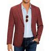 COOFANDY Mens Casual Blazer Slim Fit Sport Coat Lightweight Two Button Suit Jackets(Wine Red)