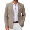 COOFANDY Men’s Casual Blazer Slim Fit Two Buttons Sport Coat Lightweight Suit Jacket(Khaki)