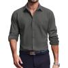 COOFANDY Men’s Dress Shirts Long Sleeve Casual Button Down Shirt Solid Regular Fit Formal Business Shirts(Army Green)