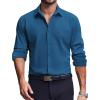 COOFANDY Men’s Dress Shirts Long Sleeve Casual Button Down Shirt Solid Regular Fit Formal Business Shirts(Ocean Blue)