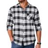 COOFANDY Men’s Flannel Shirts Long Sleeve Button Down Plaid Shirt Lightweight Shirt Jacket(Black & White)