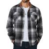 COOFANDY Men’s Long Sleeve Flannel Shirts Jacket Fashion Plaid Jackets Casual Button Down Shirt with Pockets(Black)