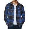 COOFANDY Men’s Long Sleeve Flannel Shirts Jacket Fashion Plaid Jackets Casual Button Down Shirt with Pockets(Black Blue)