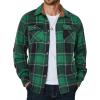 COOFANDY Men’s Long Sleeve Flannel Shirts Jacket Fashion Plaid Jackets Casual Button Down Shirt with Pockets(Black Green)