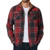 COOFANDY Men’s Long Sleeve Flannel Shirts Jacket Fashion Plaid Jackets Casual Button Down Shirt with Pockets(Black Red)