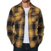 COOFANDY Men’s Long Sleeve Flannel Shirts Jacket Fashion Plaid Jackets Casual Button Down Shirt with Pockets(Black Yellow)