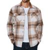 COOFANDY Men’s Long Sleeve Flannel Shirts Jacket Fashion Plaid Jackets Casual Button Down Shirt with Pockets(Light Khaki)