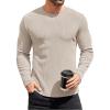 COOFANDY Mens Long Sleeve Shirts Thermal T-Shirt Slim Fit Crewneck Sweater Knitted Pullover Shirt(Beige)