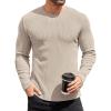 COOFANDY Mens Long Sleeve Shirts Thermal T-Shirt Slim Fit Crewneck Sweater Knitted Pullover Shirt(Light Khaki)