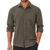 COOFANDY Mens Long Sleeve Wrinkle Free Shirts Casual Button Down Stretch Dress Shirt with Pocket(Fern Green)