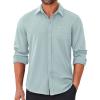 COOFANDY Mens Long Sleeve Wrinkle Free Shirts Casual Button Down Stretch Dress Shirt with Pocket(Light Blue)