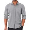 COOFANDY Mens Long Sleeve Wrinkle Free Shirts Casual Button Down Stretch Dress Shirt with Pocket(Light Grey)