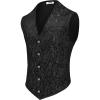 COOFANDY Mens Paisley Tuxedo Vest Victorian Steampunk Gothic Suit Vest Slim Fit V-Neck Waistcoat(Black Filigree)