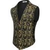 COOFANDY Mens Paisley Tuxedo Vest Victorian Steampunk Gothic Suit Vest Slim Fit V-Neck Waistcoat(Golden Paisley)