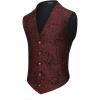 COOFANDY Mens Paisley Tuxedo Vest Victorian Steampunk Gothic Suit Vest Slim Fit V-Neck Waistcoat(Wine Red)