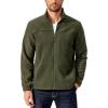 COOFANDY Men’s Polar Fleece Jacket Lightweight Full Zip Jackets Outdoor Hiking Casual Soft Warm Coat With Pockets(Army Green)