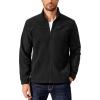 COOFANDY Men’s Polar Fleece Jacket Lightweight Full Zip Jackets Outdoor Hiking Casual Soft Warm Coat With Pockets(Black)